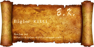 Bigler Kitti névjegykártya